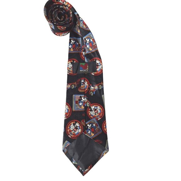 Vintage Mickey Unlimited Disney Phone Car Picture Novelty Necktie - Picture 5 of 7